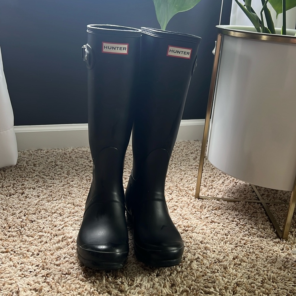 Black tall Hunter Boots